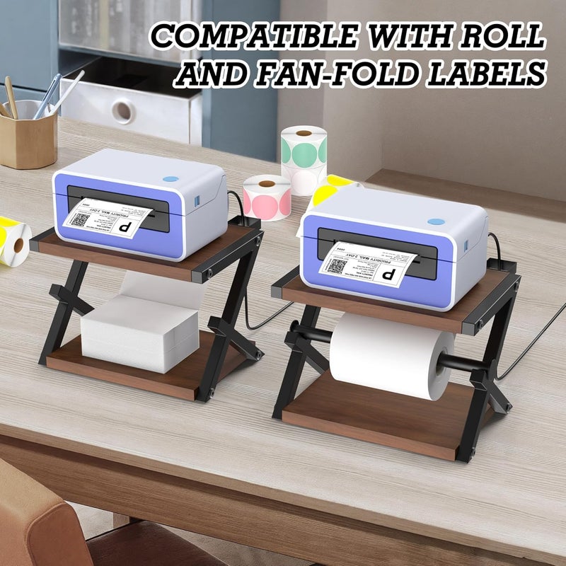 Alyoen Label Holder for Rolls and Fan-Fold Labels, Thermal Shipping Label Holder for Thermal Printer, Desktop Label Printer Accessory Supplies for Home, Office, Small Business (Black + Gray) - Image 3
